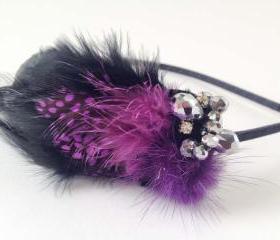 Purple Feather haedband