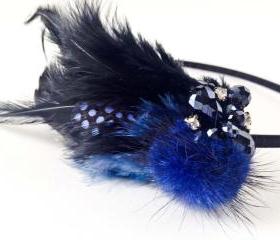 Blue Feather haedband
