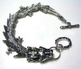 Handcrafted Tribal Tibetan Tibet Silver Dragon Bracelet
