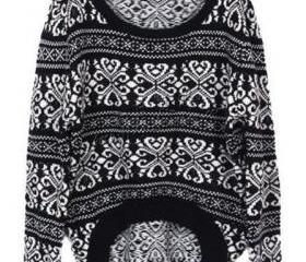 Women Black Knitting Sweater One Size VF0013b
