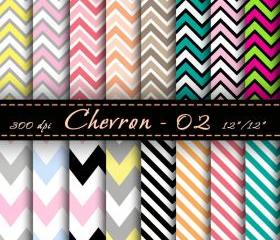 Chevron Digital paper set Zig Zag Paper Chevron Scrapbook Paper Digital Downloads Cardmaking