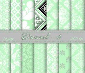  Mint Damask Digital Scrapbook Paper Digital Downloads Digital Paper Printable Scrapbooking Papers