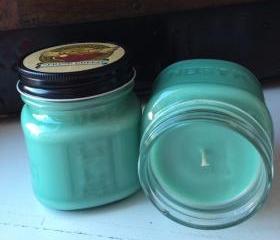 Spring Breeze 8 Ounce Square Mason Jar Soy Blend Candle