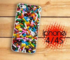 Iphone 4/4S Hard Case Candy Rainbow Sprinkles