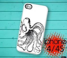 Iphone 4/4S Hard Case Nautical Octopus
