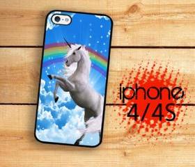 iPhone 4S, iPhone 4 Hard Kick Butt 80's Rainbow Unicorn Van Art