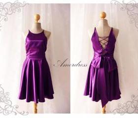 Party Queen Purple Violet Party Dress Bodice Open Back Dress Backless Vintage Inspired Prom Wedding Dinner Bridesmaid Evening Night Dress