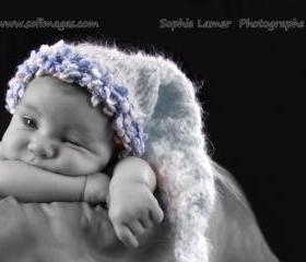 Baby boy hat tassel newborn to 3 months hand made mohair photography prop