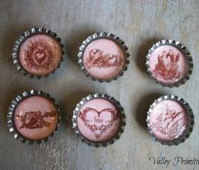 Valentine Love Bottle Cap Magnets