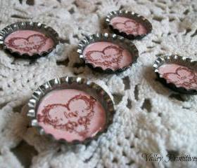 Valentine Love Bottle Cap Magnets