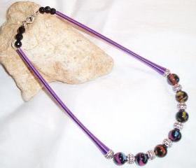 Shell Pearl Wire Coil Necklace Handmade Gemstone Jewelry Gift Idea