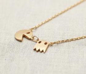 PacMan Necklace in gold