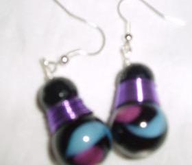 Shell Pearl Wire Coil Earrings handmade jewelry gift idea