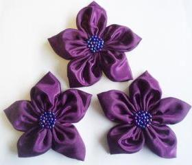 Purple Handmade Appliques Embellishments(3 pcs)