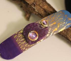 Barrette, Hair clip, boho, gypsy, hippie, gold, gilt, stones, hair accessory, formal, holiday, dressy, unique