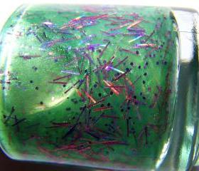 Nail Polish - GREEN APPLE CANDY - Spring Collection - Glitter Nail Polish - Green - Purple - 0.5 oz Full Sized Bottle