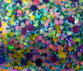 Nail Polish - SPRING FLING - Spring Collection - Flower and Butterfly Glitter Nail Polish - 0.5 oz Full Sized Bottle