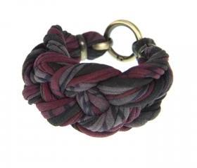 Braided Bracelet Bangle Fabric Cuff Jewelry Friendship Women Knot Tribal Chunky Boho Stack Bangles Bracelets Titanium Dark Grey Burgundy 