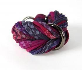 Braided Bracelet Chunky Bangles Fabric Cuff Unique Jewelry Friendship Women Tribal Wrap Arm Boho Stack Bangle Bracelets Purple Raspberry
