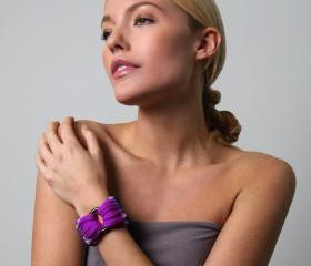 Boho Chic Bracelet Bangle Braided Fabric Cuff Jewelry Friendship Women Knot Tribal Chunky Stack Bangles Bracelets Eggplant Purple Blue