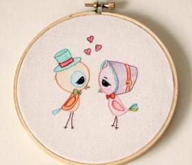 Embroidered Love Birds pdf Pattern