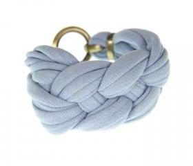 Boho Chic Bracelet Bangle Braided Fabric Cuff Jewelry Friendship Women Knot Tribal Wrap Arm Chunky Boho Stack Bangles Bracelets Light Blue
