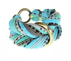 Braided Fabric Knot Bracelet Chic Jewelry Tribal Bangle Chunky Cuff Friendship Women Boho Stack Bangles Bracelets Mint Blue Grey Black 