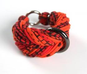 Bangles Braided Bracelet Chunky Jewelry Bangle Fabric Cuff Tangerine Tango Apple Red Friendship Women Tribal Boho Stack Bracelets Orange 