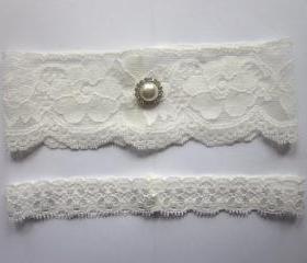 Bridal Garter Set - Special Offer for Limited Time ONLY 20% Off - Simply Chic Ivory Garter Set - The Original Simply Chic Garter