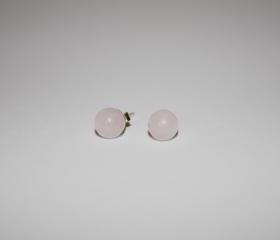  Rose quartz stud earrings on sterling silver posts