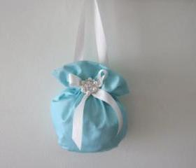 Flower Girl Bag - Tiffany Blue - Available in all wedding colours