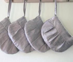 Wedding / Bridal / Bridesmaid Clutch - 4 x Grey / Silver hidden Wristlet Clutch - Perfect Bridesmaid Gift (available in all colours)