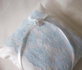Grace Wedding Ring Pillow - Light blue