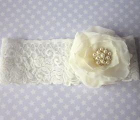 Ivory Garter Set / Wedding Garter including toss Garter - Stardust Bridal Garter (Single Garter) duo garter also available