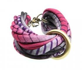 Summer Boho Fashion Braided Friendship Chunky Bracelet Bangles Fabric Cuff Jewelry Women Tribal Boho Stack Bangle Bracelets Burgundy Purple