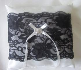 Grace Keepsake - Wedding Ring Pillow - Black