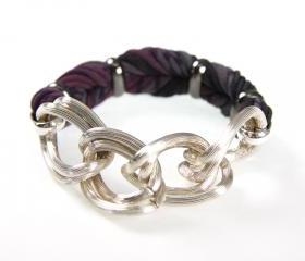 Fabric Womens Bracelet Bangle Braided Cuff Jewelry Friendship Knot Tribal Wrap Boho Stacking Chic Stack Bangles Bracelets Eggplant Purple