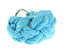 Braided Friendship Bracelet Bangles Fabric Cuff Chunky Jewelry Women Tribal Wrap Arm Infinity Stack Bangle Bracelets Baby Blue Silver Tone