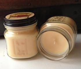 Creme Brulee 8 Ounce Square Mason Jar Soy Blend Candle
