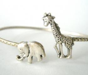 Giraffe cuff bracelet with an elephant wrap style