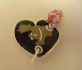 Valentine's Day /Birthday Sucker Holder, Heart Camo with smile face free shipping