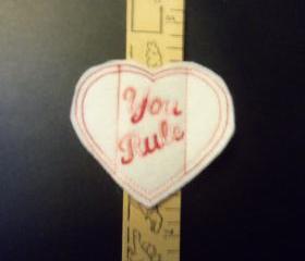 Valentines Day Ruler heart holder..free shipping You rule
