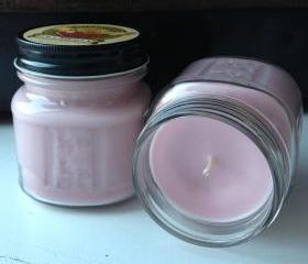 Plumeria 8 Ounce Square Mason Jar Soy Blend Candle