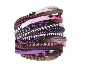 Hipster Jewelry Fabric Friendship Chunky Bracelet Bangle Braided Cuff Women Knot Tribal Boho Stack Bangles Bracelets Magenta Purple Brown