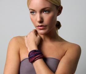 Unique Hipster Jewelry Friendship Chunky Bracelet Bangles Braided Fabric Cuff Women Tribal Stack Bracelets Eggplant Purple Raspberry Red