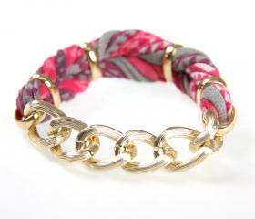 Bangle Bracelets Womens Bracelet Bangles Braided Fabric Cuff Jewelry Friendship Knot Tribal Wrap Arm Infinity Boho Stack Stacking Pink Grey
