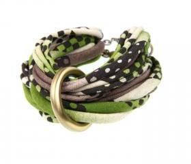 Womens Fashion Unique Chunky Knot Bracelet Jewelry Braided Bangles Fabric Friendship Cuff Tribal Boho Bangle Bracelets Green Brown Black