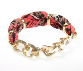 Womens Fabric Bracelet Bangles Braided Cuff Jewelry Friendship Knot Tribal Wrap Arm Infinity Boho Stack Bracelets Red Brown