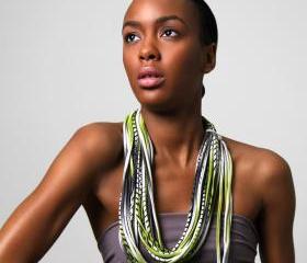 green scarf high fashion Fall winter black fabric tribal necklace Spring Scarf Summer Fashion