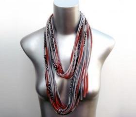 Red Scarf Grey Fashion Necklace Womens Summer Fall Black Spring Scarf Summer Fashion